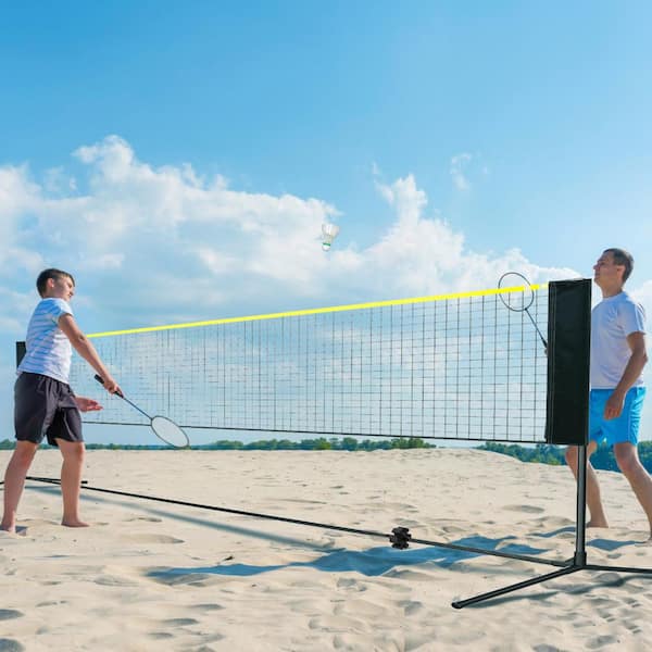 SKYSHALO Badminton Net, Portable Tennis Net Set with Poles, Height