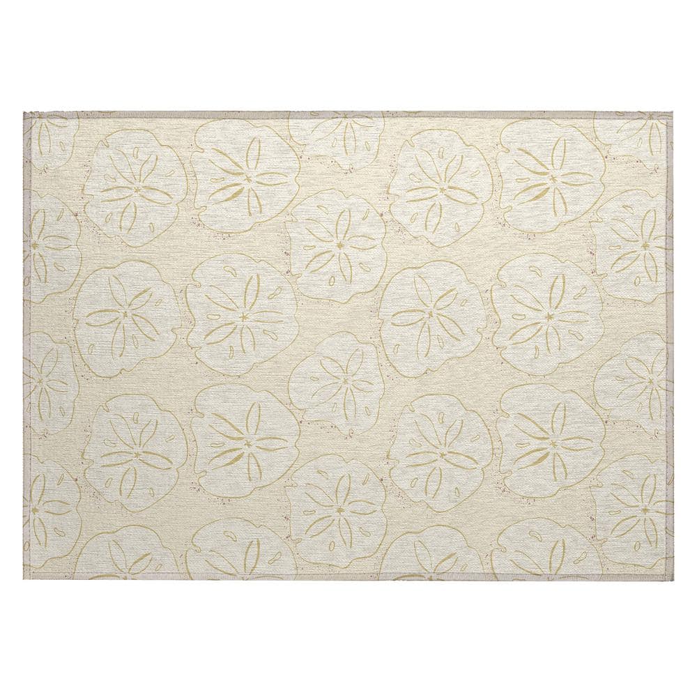 Addison Rugs Surfside Ivory 1 ft. 8 in. x 2 ft. 6 in. Geometric Indoor/Outdoor Area Rug