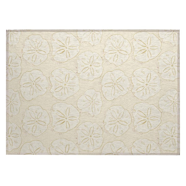 Addison Rugs Surfside Ivory 1 ft. 8 in. x 2 ft. 6 in. Geometric Indoor/Outdoor Area Rug