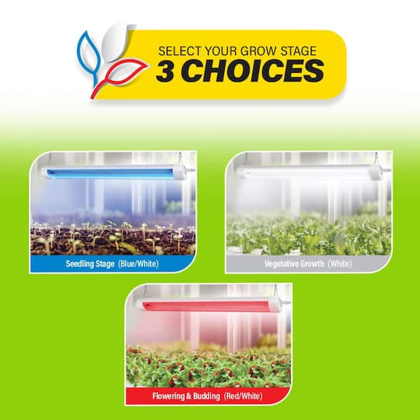 3 x 2 ft. 2-Light 19-Watt Full Spectrum LED Indoor good Linkable Plant Grow Light