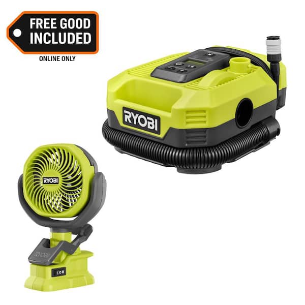 ONE+ 18V Cordless Dual Function Inflator/Deflator with ONE+ 18V Cordless 4 in. Clamp Fan (Tools Only)