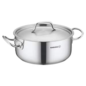 Gastro Proline 4.5 Liter Stainless Steel Low Casserole with Lid in Silver