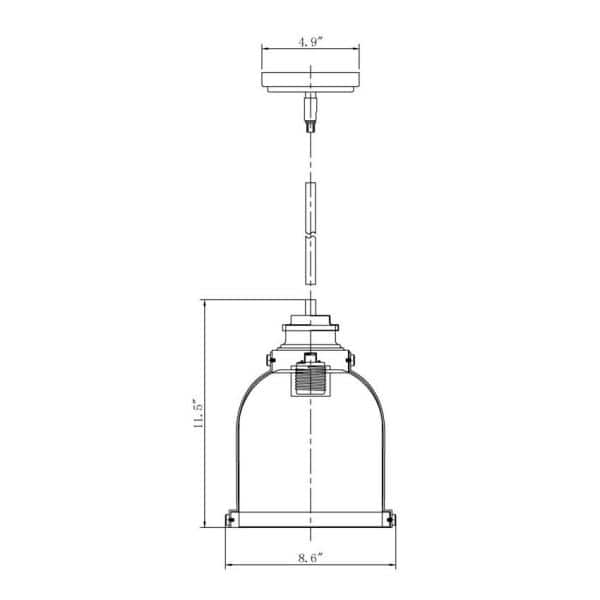 Heritage Brass Glass LED Indoor/Outdoor Pendant Light