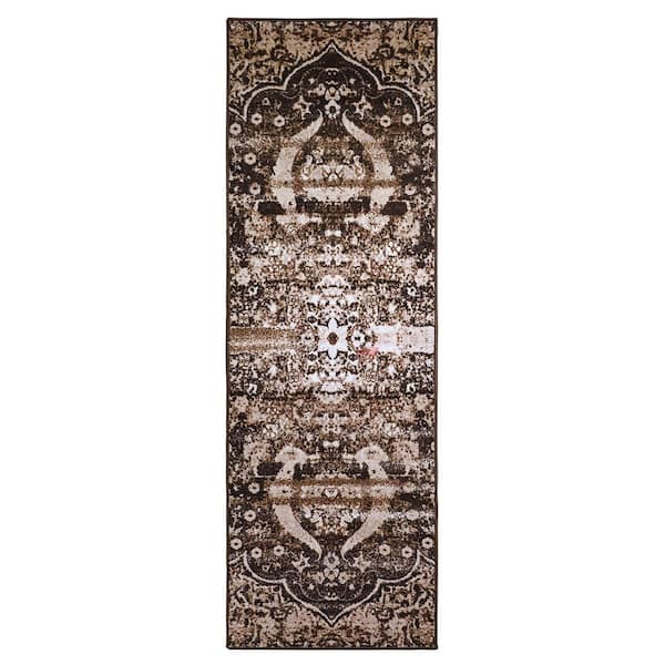 Unbranded Oswell Chocolate 2 ft. 7 in. x 8 ft. Bohemian Medallion Nylon Area Rug