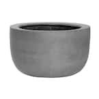 Sunny Large 17.7 in. Dia Gray Fiberstone Indoor Outdoor Modern Round Planter