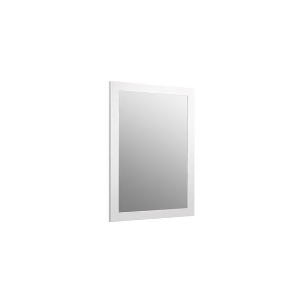 KOHLER Tresham 23.5 in. W x 32 in. H Framed Bathroom Vanity Mirror in Linen White