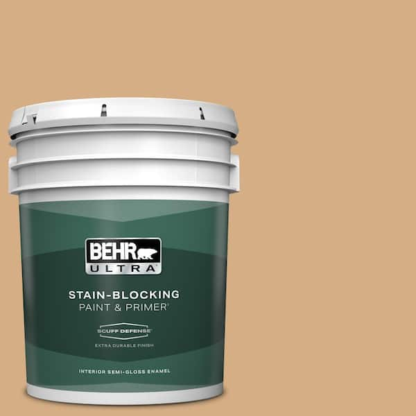 BEHR ULTRA 5 gal. #BXC-67 Santa Fe Tan Extra Durable Semi-Gloss Enamel Interior Paint & Primer