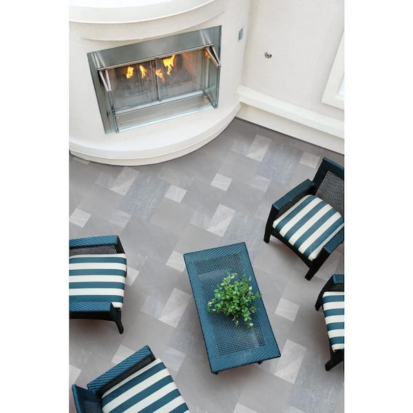 Cosmic Gray 10-Piece Sandblasted Marble Paver Tile Kit (160 Sq. ft./Pallet)