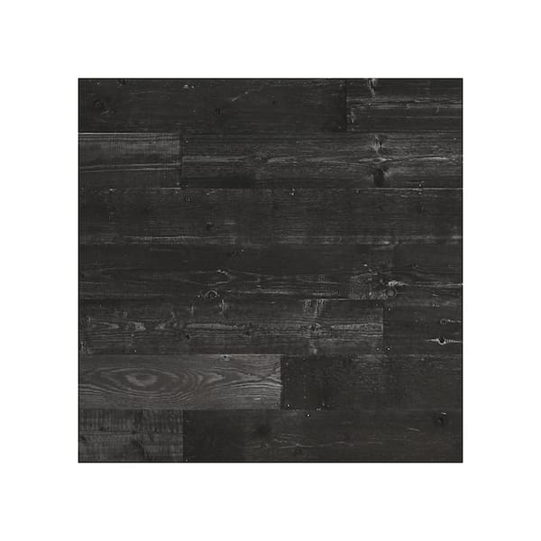 Natural 1/4 in T x 4 in. W x 2 ft. L Shiplap Pine Weathered Reclaimed Barn Wood Boards Planks in Black 12-Pack