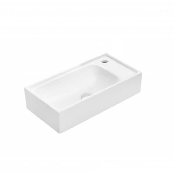 ANZZI Jack Series 21 in. Rectangular Ceramic Drop-In Bathroom Sink