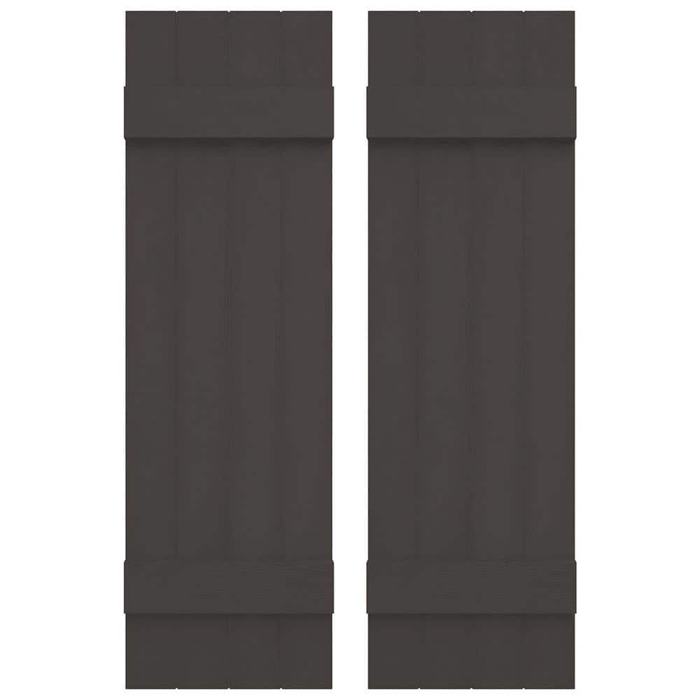 14 in. W x 35 in. H Vinyl Exterior Joined Board and Batten Shutters Pair in Tuxedo Grey price history on PriceWatchPro