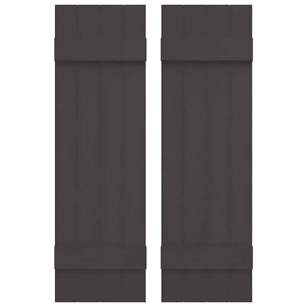 Builders Edge 14 in. W x 28 in. H TailorMade Four Board Joined (2 Batten), Board-n-Batten Shutters - Tuxedo Grey