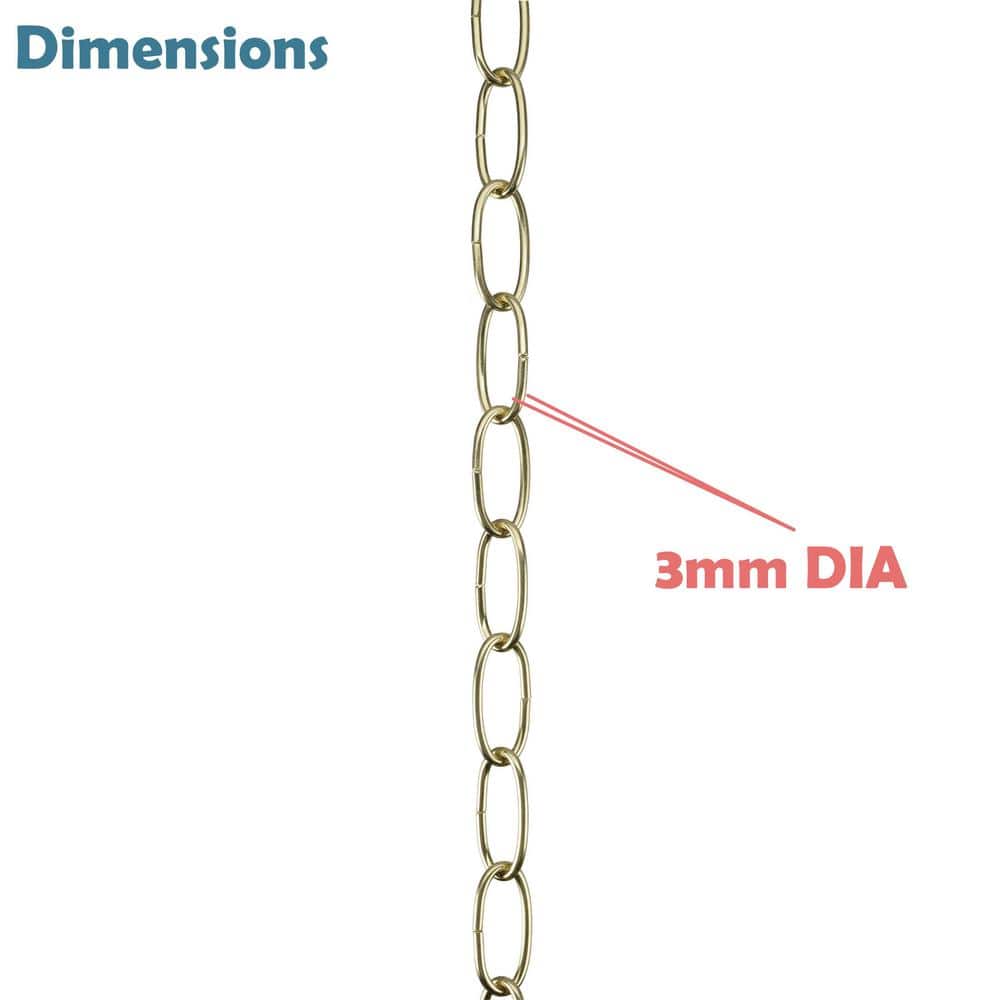 Gold 3 ft. Heavy-Duty Steel Chain for Ceiling Lighting