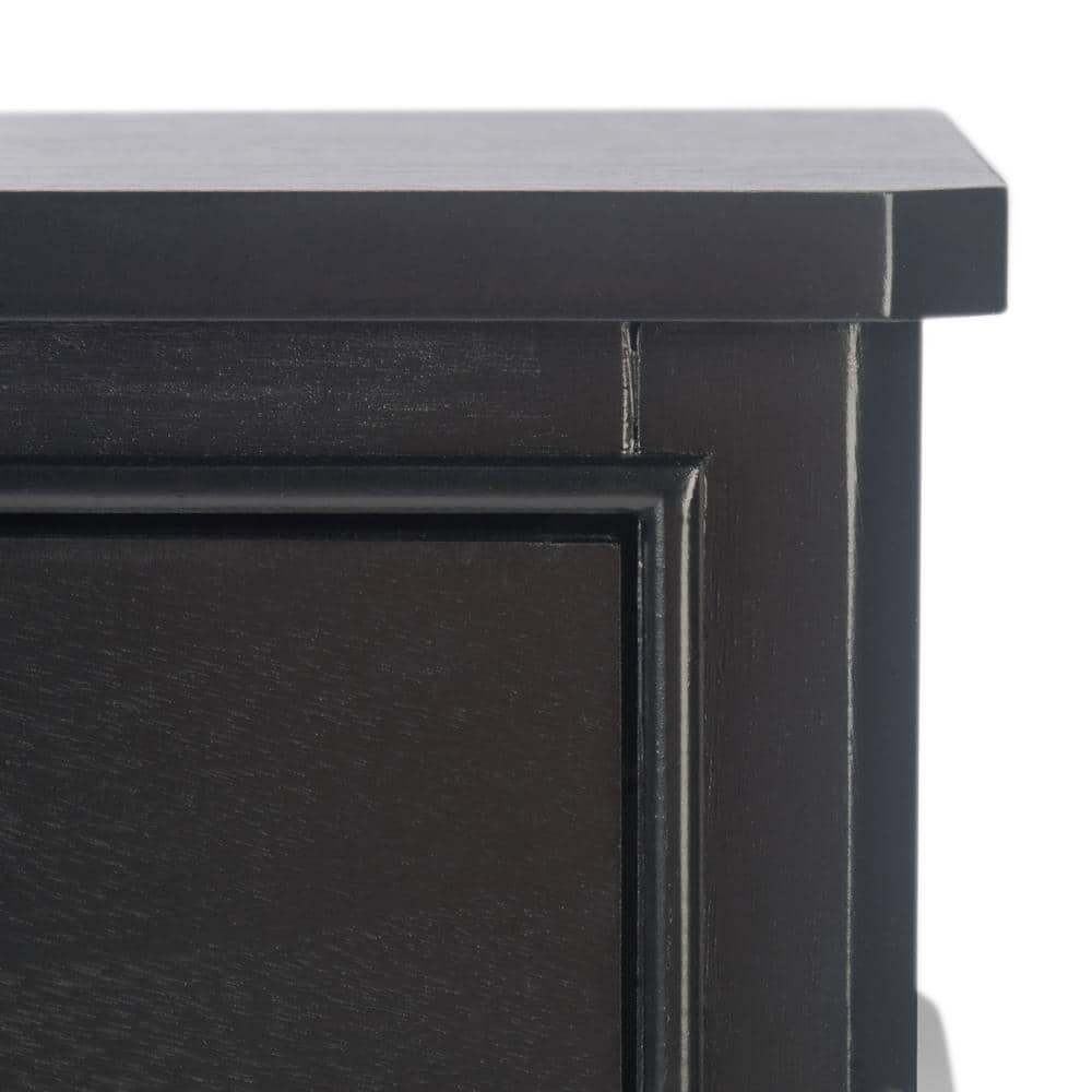 Opal 39'' Rich Black Wood and Metal Console Table with Storage
