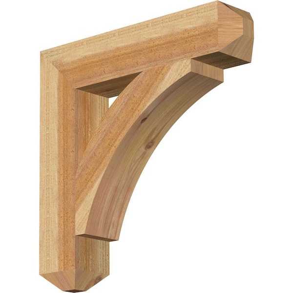 Ekena Millwork 4 in. x 20 in. x 20 in. Western Red Cedar Thorton Craftsman Rough Sawn Bracket