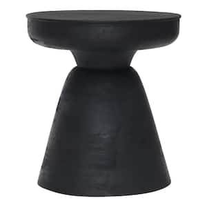 Sage 15.9 in. Matte Black 18.1 in. Round Side Table