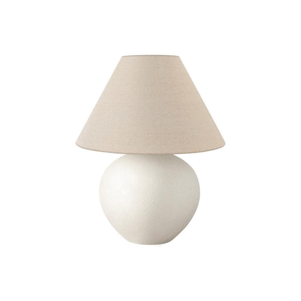 16.25 in. Cream Contemporary Integrated LED Standard Table Lamp with Cream Linen Shade and price history on PriceWatchPro