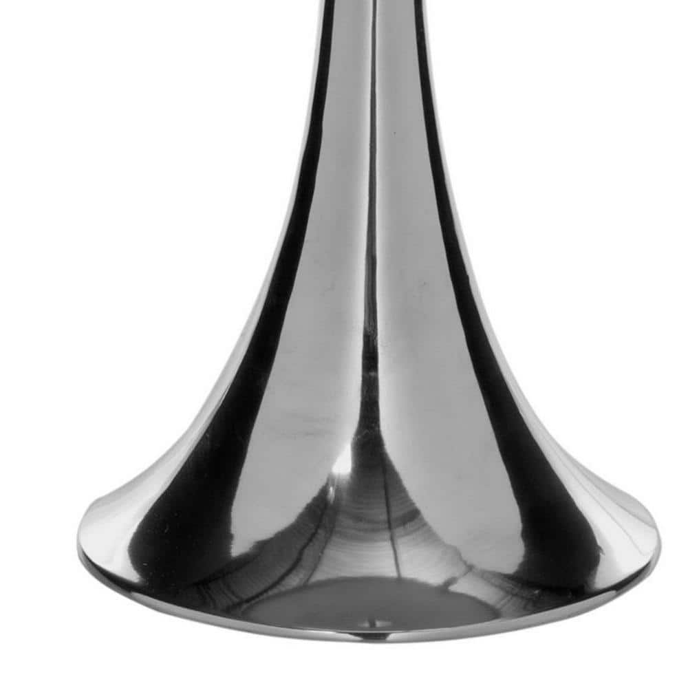 Galium Silver Aluminum Round Side Table with Mirrored Top