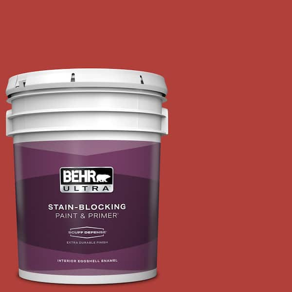 BEHR ULTRA 5 gal. #170B-7 Red Tomato Extra Durable Eggshell Enamel Interior Paint & Primer