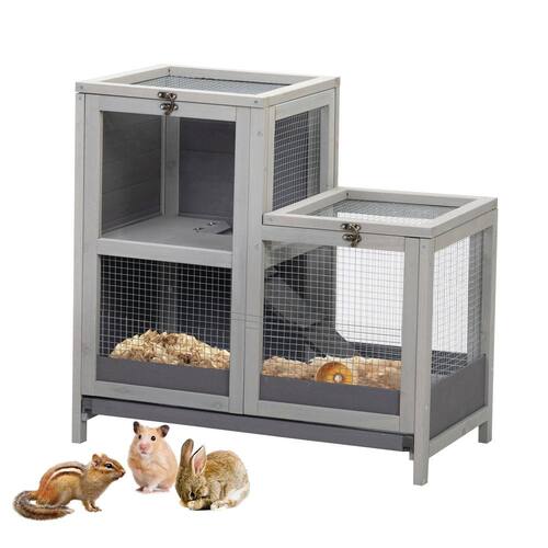 2-Story Wooden Hamster Cage, Small