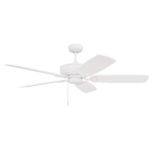 CRAFTMADE Supreme Air Plus 56 in. Indoor/Outdoor Dual Mount 4-Speed Reversible DC Motor Ceiling Fan in Matte White Finish