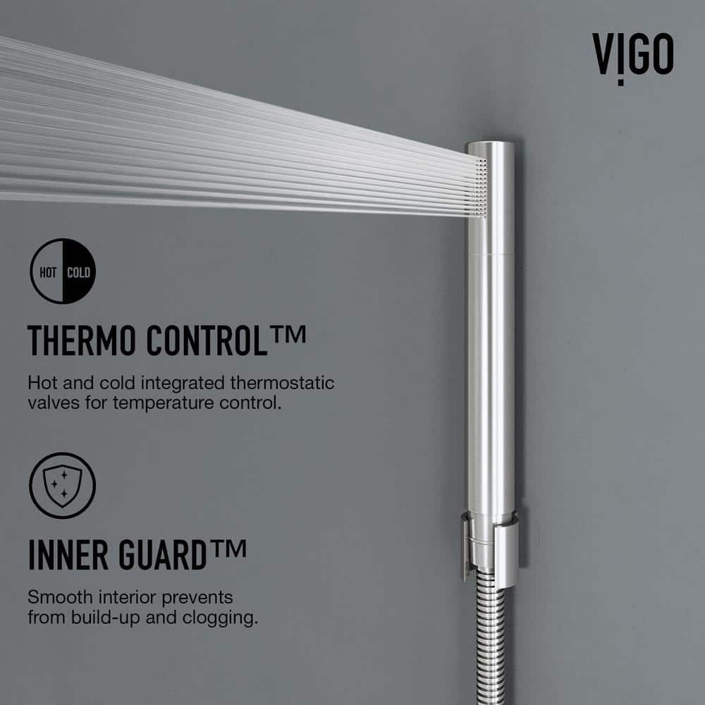 Sutton 58" Stainless Steel 4-Jet Shower Panel with Handheld Showerhead