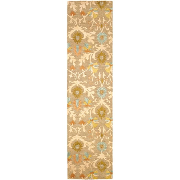 SAFAVIEH Cambridge Moss/Multi 3 ft. x 16 ft. Floral Runner Rug