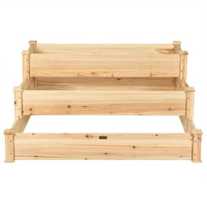 22 in. Natural Wooden Vegetable Garden Bed