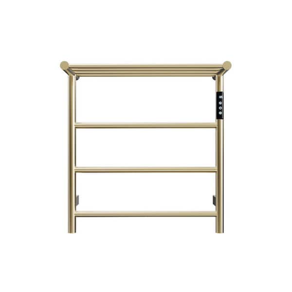 4-Bar Plug-In and Hardwire Towel Warmer in Brushed Gold