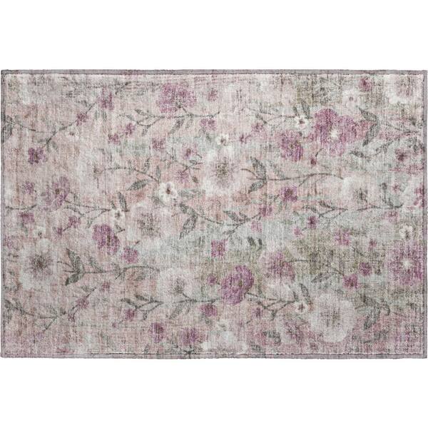 Mayfield Premium Machine Washable Abstract AMF2403 Blush 2 ft. x 3 ft. Accent Rug