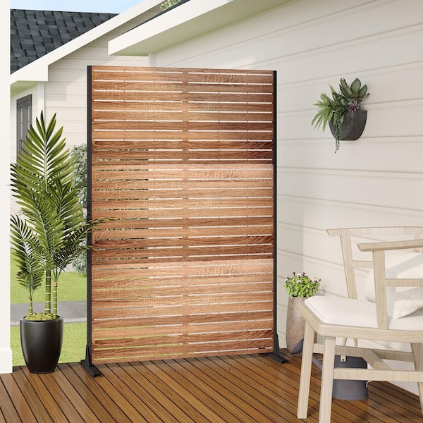 Lirago 72 in. x 47 in. Outdoor Metal Privacy Screen Garden Fence