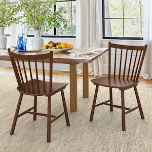 Winston Brown Classic Windsor Dining Chair Solid Wood Farmhouse Dining Chair with Spindle Back Set of 2