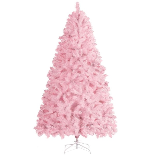Unlit Hinged Fir Artificial Christmas Tree Lifelike Holiday Decorative Tree with Foldable Stand