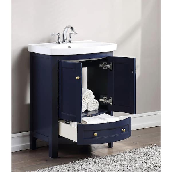 H Dark Blue Bathroom Vanity With, Blue Bathroom Sink Vanity