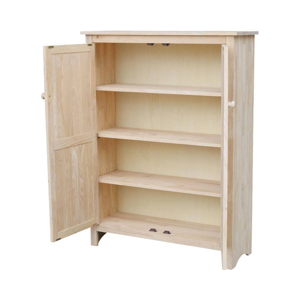 Eco-Friendly Parawood 53" Freestanding Jelly Cupboard with Adjustable Shelving