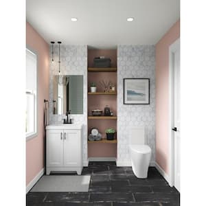 Brindle 24.5 in. W x 16.25 in. D x 33.8 in. H Single Sink Bath Vanity in White with White Cultured Marble Top