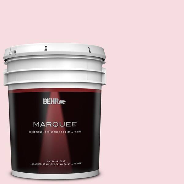 BEHR MARQUEE 5 gal. #120A-2 Delicate Rose Flat Exterior Paint & Primer