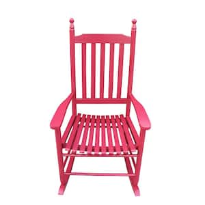 Wood Outdoor Rocking Chair in Red