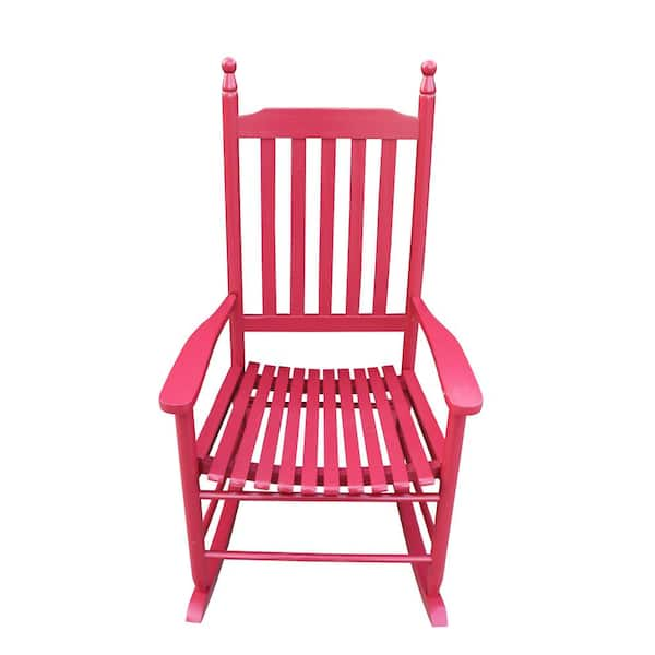 Cenadinz Wood Outdoor Rocking Chair In Red H-W49528617 - The Home Depot