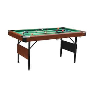 65.7 in. Foldable Pool Table, Green and Brown