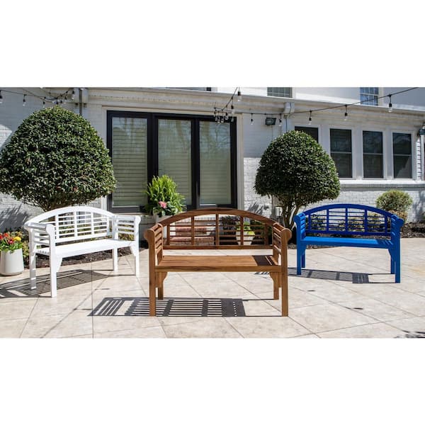 White Decor Therapy FR9470 Terra Wood Outdoor Bench