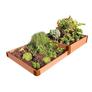 Classic Sienna Composite Raised Garden Bed Terraced 4 ft. x 8 ft. x 11 in. - 1 in. profile