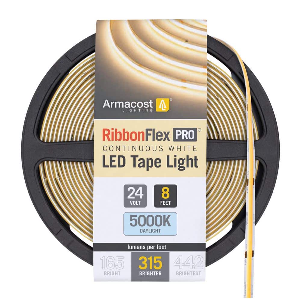 RibbonFlex Pro 24-Volt White COB 8.2 ft. Cuttable Integrated LED Strip Light Tape 5000k 315 Lumens/ft price history on PriceWatchPro