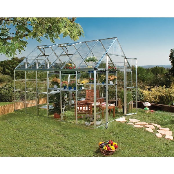 Snap and Grow 8 ft. x 12 ft. Silver/Clear DIY Greenhouse Kit