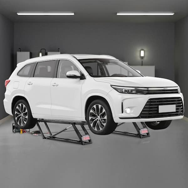 Car Lift, 7000 lbs. Capacity Car Lifts for Home Garage, 3-Level Adjustable with 29.4 in. Lift Height and Remote Control