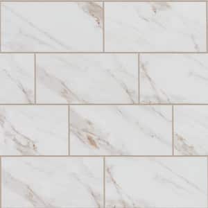 Sanden Calacatta Gold Marble Matte 12 in. x 24 in. Glazed Porcelain Floor and Wall Tile (15.6 sq. ft./Case)