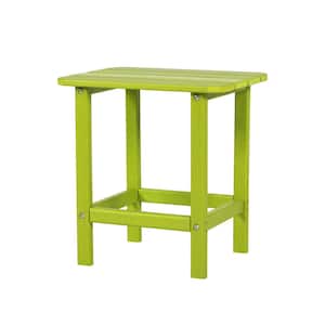 18 in. Lime Green Outdoor Square Side Table Patio End Table