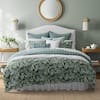 Laura Ashley Bramble Floral 7-Piece Green Cotton King Comforter Bonus Set  USHS8K1240414 - The Home Depot