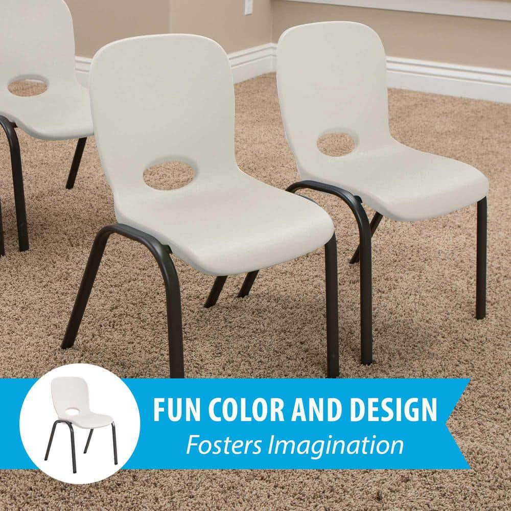 Almond Polyethylene Stackable School Chair for Kids
