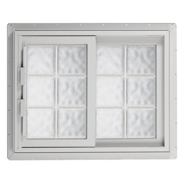 Hy-Lite 52.75 in. x 46.125 in. Acrylic Block Right-Hand Sliding Vinyl Window - White